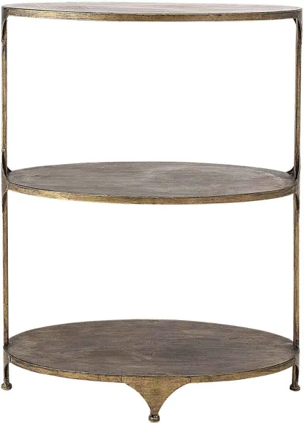 CREATIVE COLLECTION mesa de bar - metal dourado, com 2 prateleiras, oval