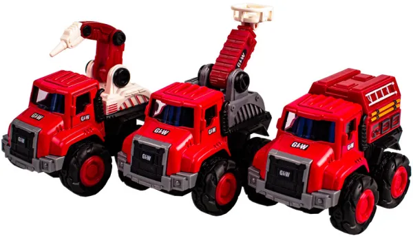 Caminhões de bombeiros de metal com motor de inércia 3 un.