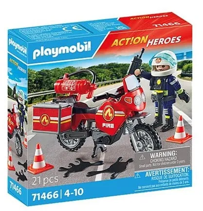 Playmobil Action - Caminhão de Bombeiros no Local do Acidente