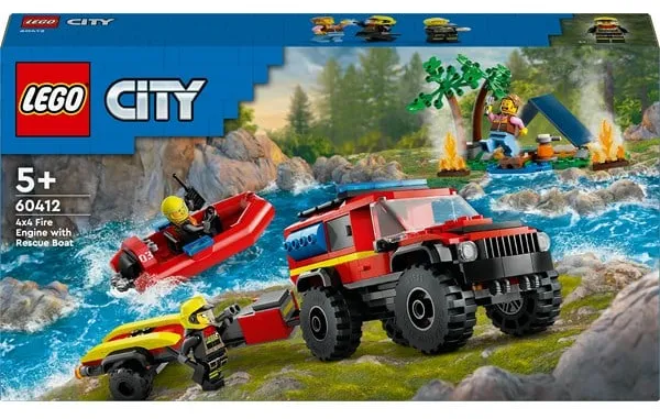 LEGO City 60412 Caminhão de bombeiros 4x4 com barco de resgate