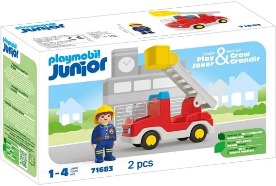 Playmobil 1.2.3 - Caminhão de bombeiros júnior com escada