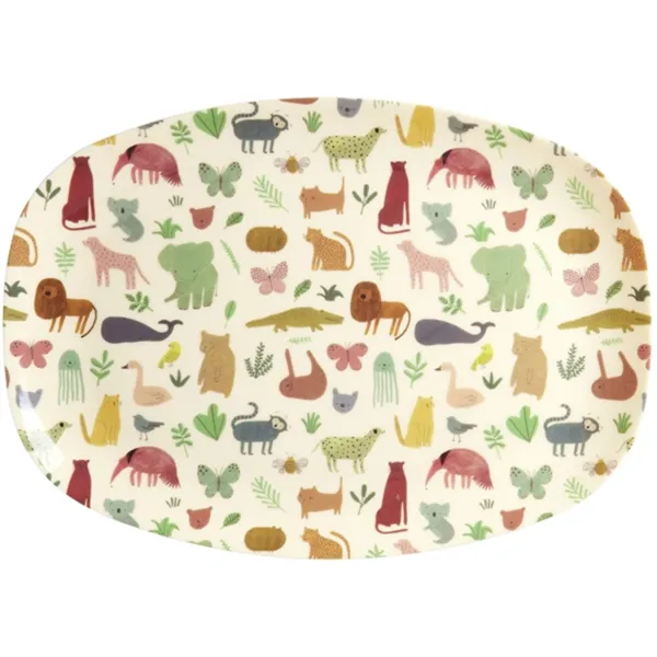RICE Sweet Jungle Print Prato Infantil de Melamina