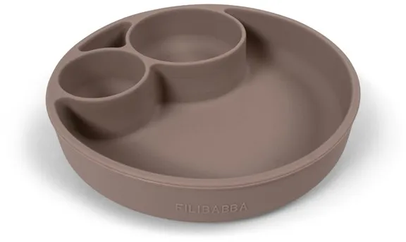 Filibabba Prato dividido de silicone - Cinza Quente