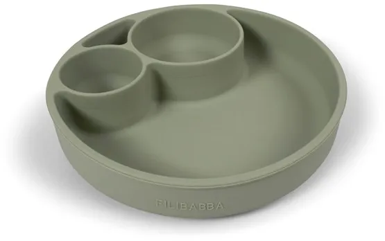 Filibabba Prato dividido de silicone - Verde