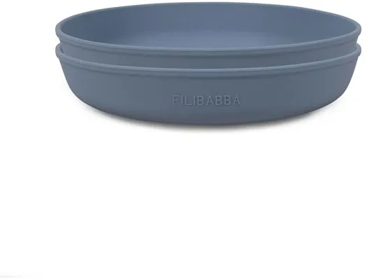 Filibabba Prato de silicone 2 unidades - Azul em pó