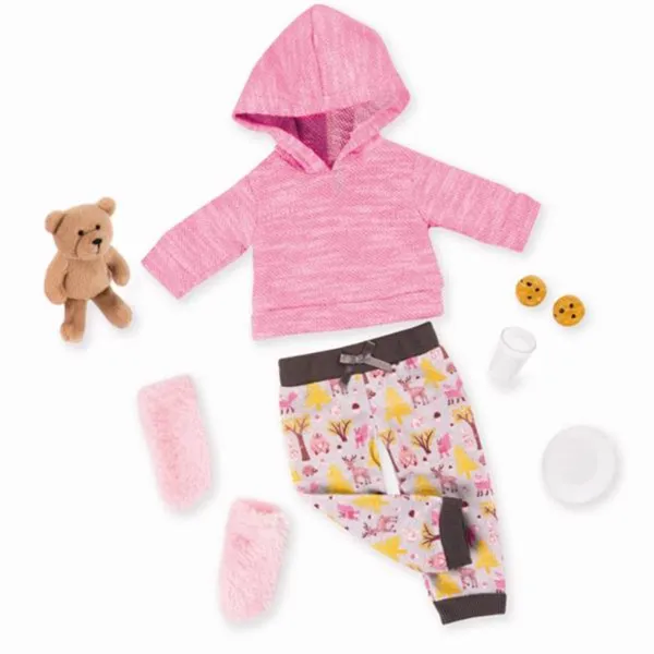 Our Generation Roupa de Boneca Deluxe - Pijama e Urso de Pelúcia