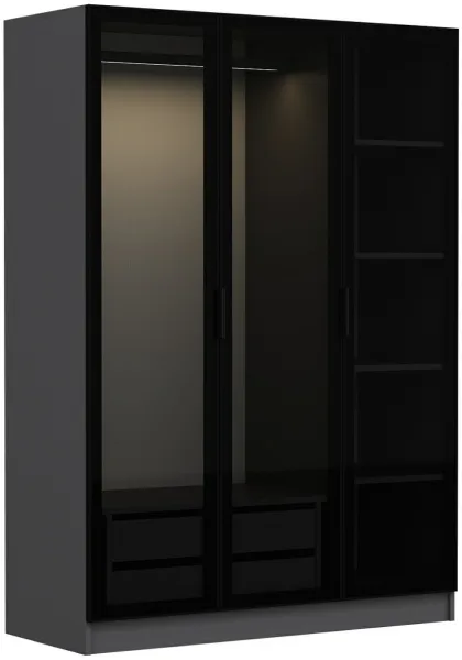 FUNZI LIVING antracite preto - 2271 Guarda-roupa