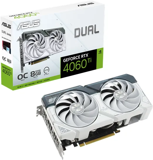 ASUS GeForce RTX 4060 Ti DUAL OC White - 8GB GDDR6 RAM - Placa de vídeo