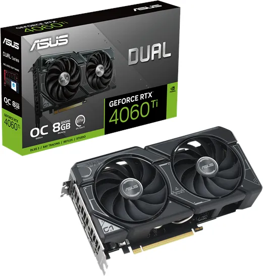 ASUS GeForce RTX 4060 Ti DUAL OC - 8GB GDDR6 RAM - Placa de vídeo