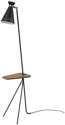 Warm Nordic Cone Luminária de Piso com Mesa Preto Noir