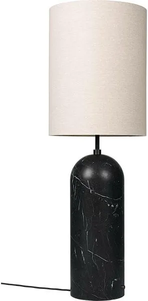 GUBI Gravity Luminária de Piso Mármore Preto e Tela Abajur XL Alto