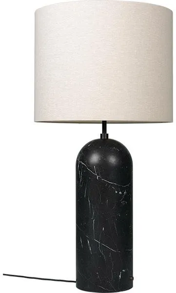 GUBI Gravity Luminária de Piso Mármore Preto e Tela Abajur XL Baixo