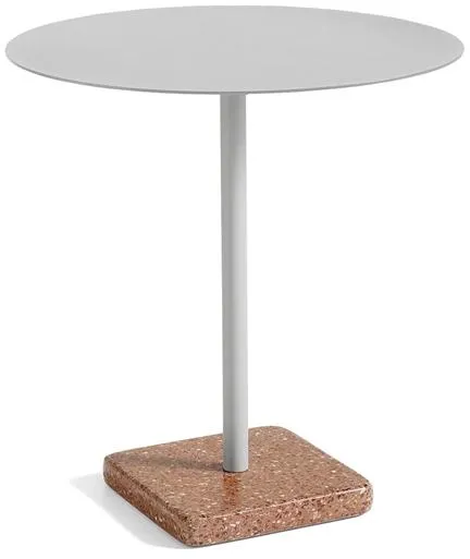 HAY Terrazzo Mesa de Café para Exterior Ø70 Cinza Céu/Terraço Vermelho