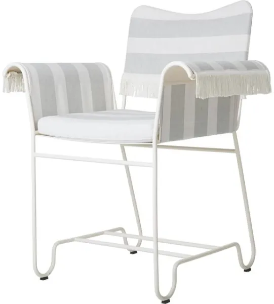 Gubi Tropique Cadeira de Jantar com Franjas Branco/Leslie Stripe 20