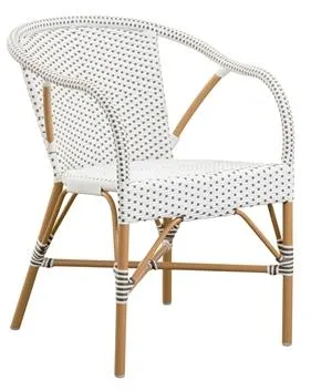Sika-Design Madeleine Exterior Cadeira de Café Branco/Amêndoa