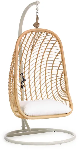 Ekaterina, Cadeira suspensa para exterior, natural/branco, H197x105x105 cm