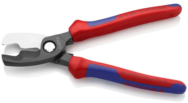 Knipex Tesoura de cabos com lâmina dupla brunida, com cabo multicomponente 200 mm