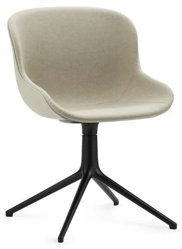 Normann Copenhagen Hyg Cadeira Giratória Estofada Preto Alumínio/Main Line Flax MLF20