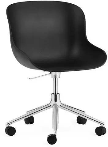 Cadeira de escritório Normann Copenhagen Hyg com rodas Alumínio/Preto