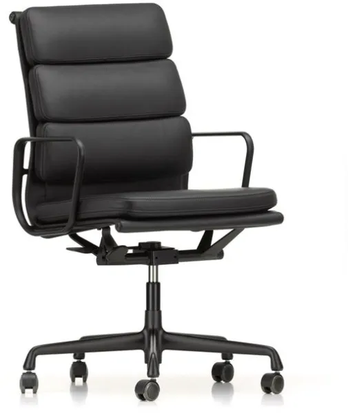Cadeira de escritório Vitra Soft Pad EA 219 com função giratória e encosto alto Nero