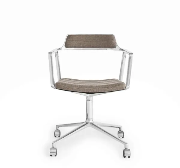 Vipp 452 Swivel Cadeira Giratória com Rodas Areia Escura/Alumínio