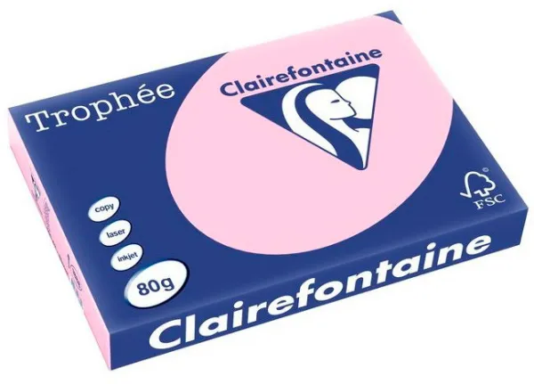 Q-connect Trophee papel para cópia A3 80g rosa pastel 500 folhas