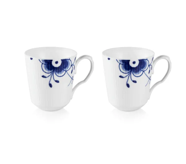 Royal Copenhagen Blue Mega Riflet caneca 37 cl - 2 unid.