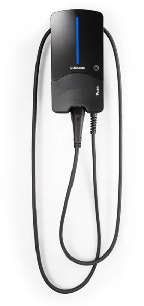 Webasto Pure Caixa de Carregamento 22 kW Tipo 2 Black Edition com cabo de 7 m - Relé de corrente residual Tipo B integrado