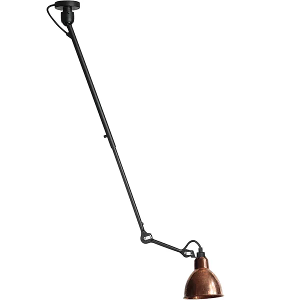 Lampe Gras N302 Luminária de Teto Preto Fosco/Cobre Bruto/Branco