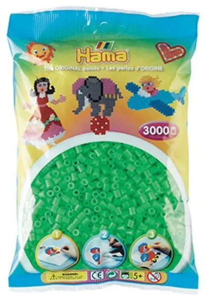 HAMA Midi Contas 3000 unid. Verde Fluorescente - 0142