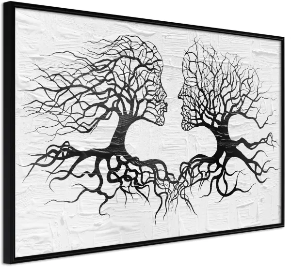 ARTGEIST Pôster com moldura - Like the Old Trees Preto com passe-partout 60x40