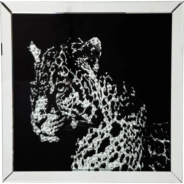 KARE DESIGN Pôster, Mirror Leopard - Multicolorido, com moldura, (80x80cm)