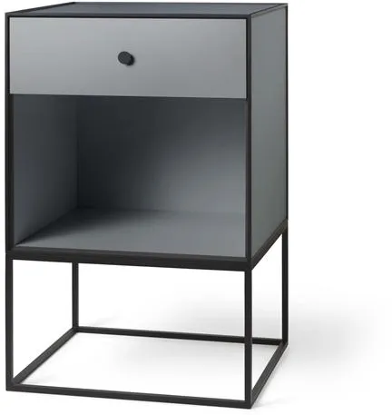 Mesa Lateral Audo Frame 49 com 1 Gaveta Cinza Escuro