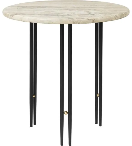 Mesa Lateral GUBI IOI Ø50 Preto/Bege