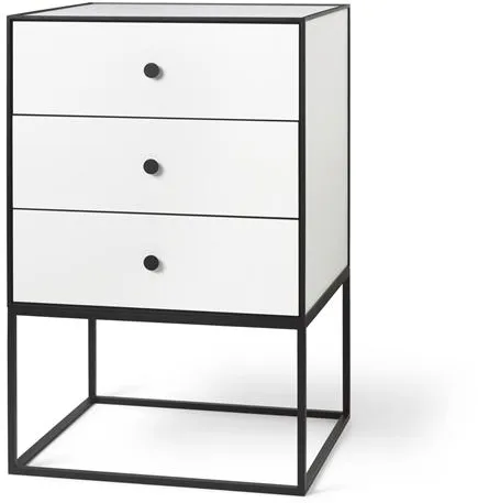 Mesa Lateral Audo Frame 49 com 3 Gavetas Branca