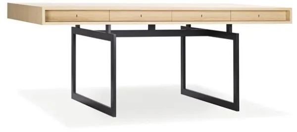 Karakter Office Desk Carvalho Branco Envernizado/Cinza