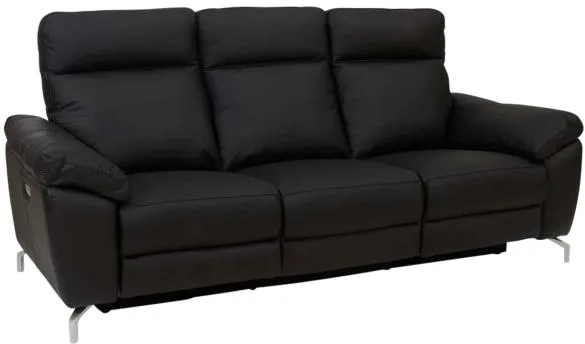 Furnhouse Selesta 3 lugares couro preto 222x96x101cm