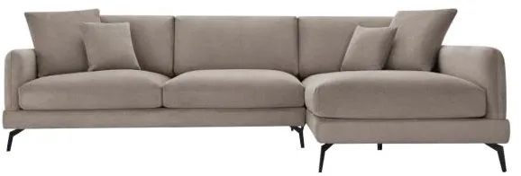 Furnhouse Maggie chaise-longue virada à direita tecido marrom-claro 293x165x98cm
