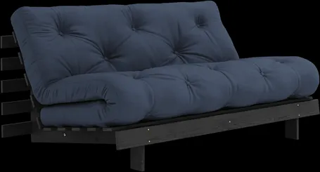 Karup Design Roots Sofá-cama com Colchão Roots 160x200 Azul-marinho/Preto Laqueado