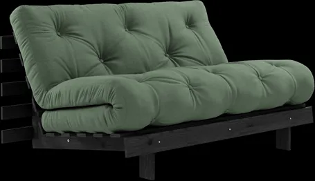 Karup Design Roots Sofá-cama com Colchão Roots 140x200 Verde Oliva/Lacado Preto