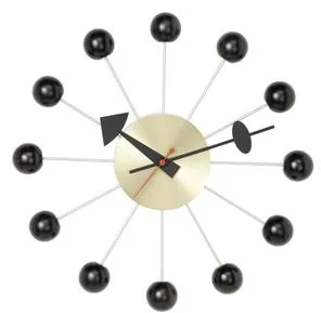 Relógio de Parede Vitra Ball Clock Preto/Latão