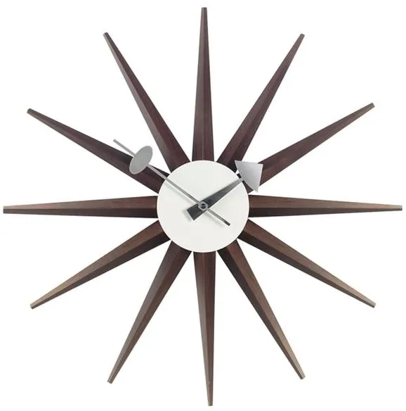 Relógio Vitra Sunburst em nogueira