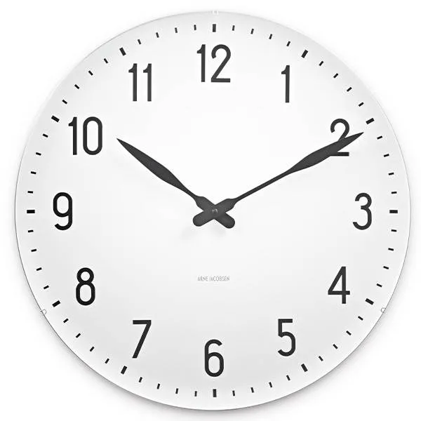 Relógio de Parede Arne Jacobsen Station - Ø:48 cm - Branco/preto