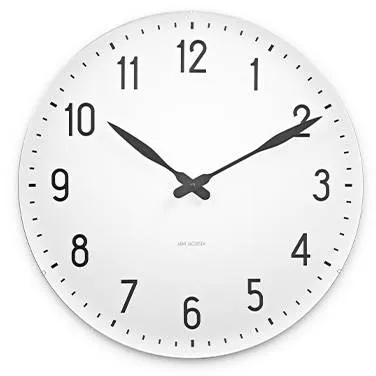 Relógio de Parede Arne Jacobsen Station - Ø:16 cm - Branco/preto