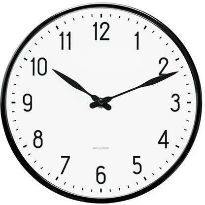 Relógio de Parede Arne Jacobsen Station - Ø:21 cm - Branco/preto