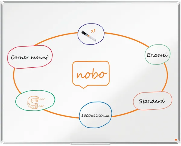 Nobo Premium Plus quadro branco esmaltado 150x120cm branco
