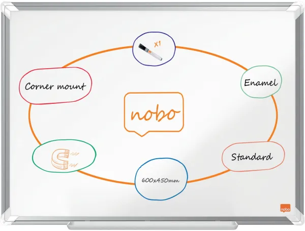 Nobo Premium Plus quadro branco esmaltado 60x45cm branco