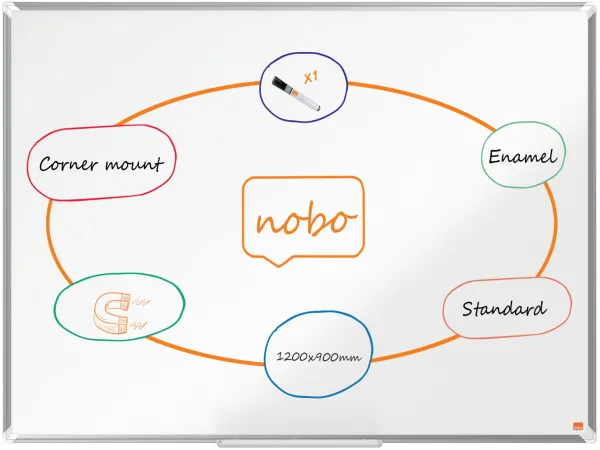 Nobo Premium Plus quadro branco esmaltado 120x90cm branco