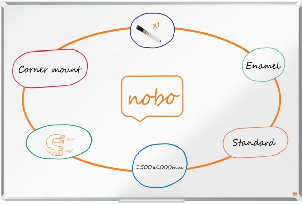Nobo Premium Plus quadro branco esmaltado 150x100cm branco
